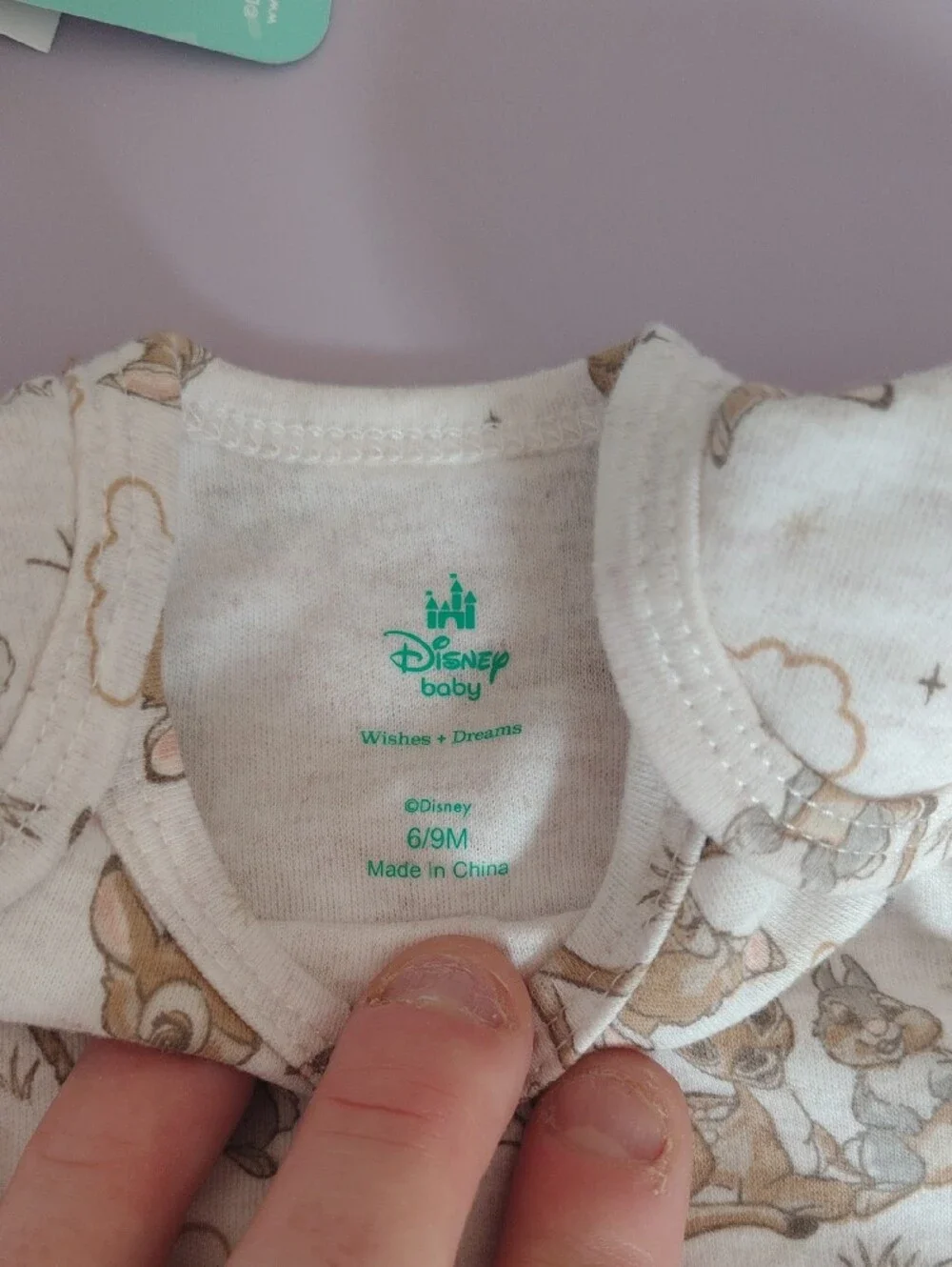 Disney Cream Short-Sleeve Bambi Print Bodysuit